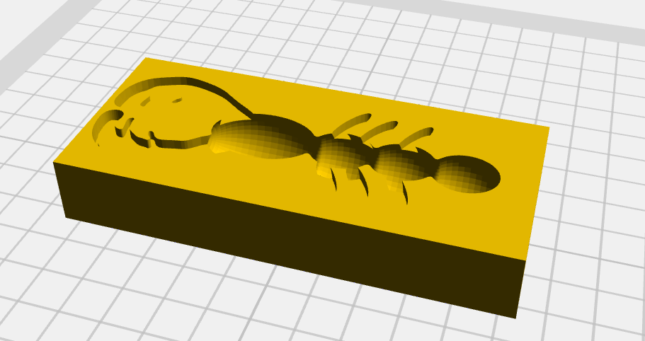Crawfish Soft Plastic Mold 3D model