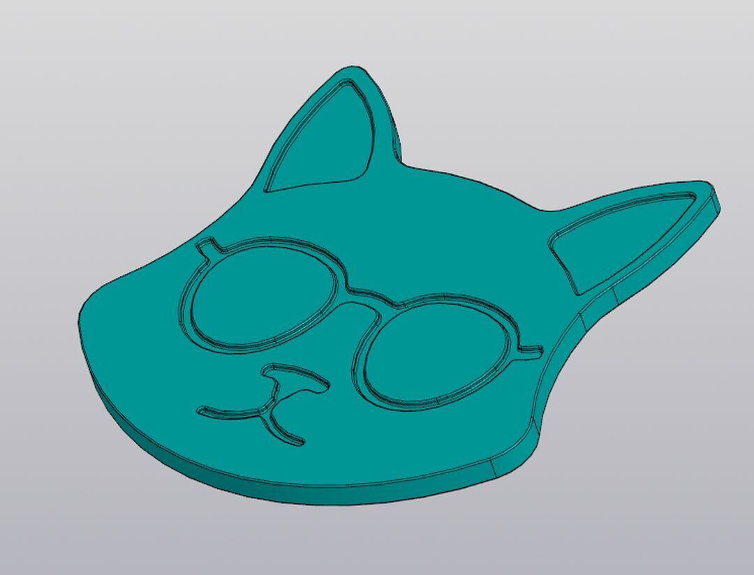 Miniatura 2 do modelo 3D Cup Coaster Cat v5