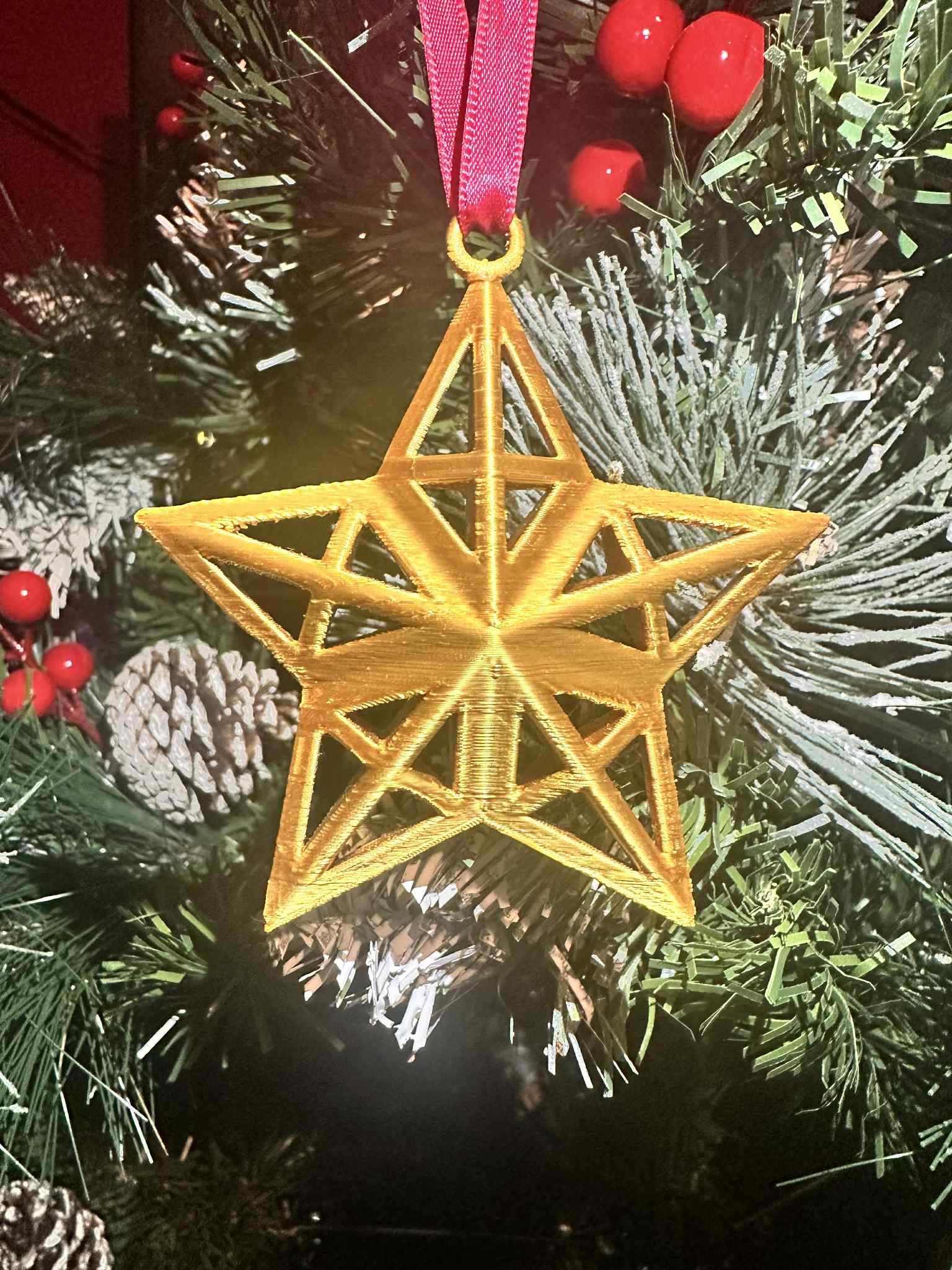 Christmas Hollow Star Hanging Bauble 5 Arms