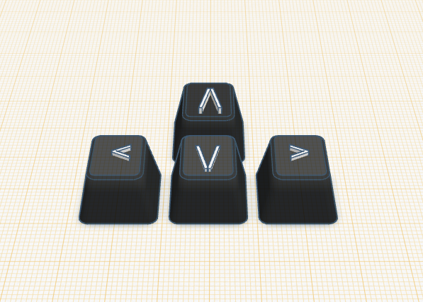 Arrows for WASD keys; mechanical keyboard