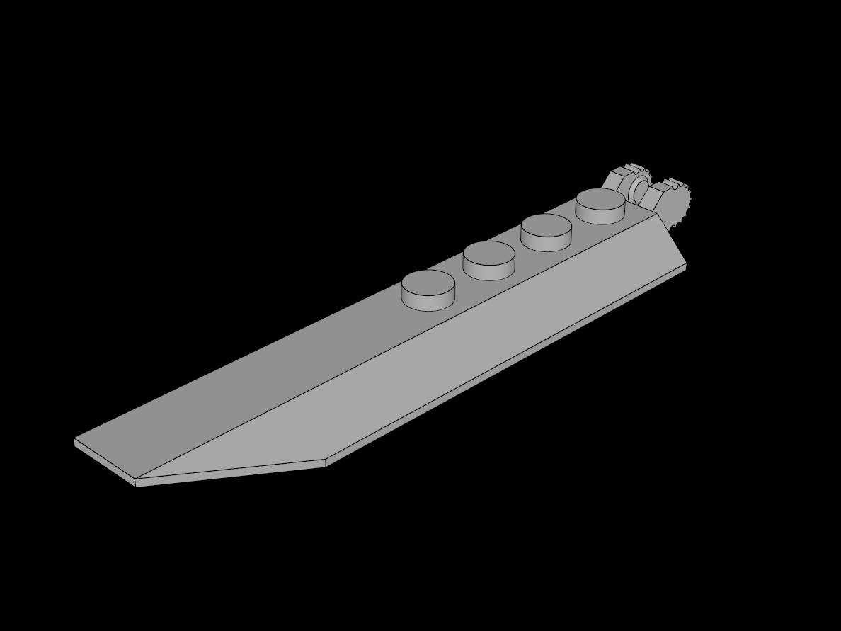 Lego Compatible (30407.dat) Hinge Plate  1 x  8 with Angled Side Extensions and Rounded Underside Frame
