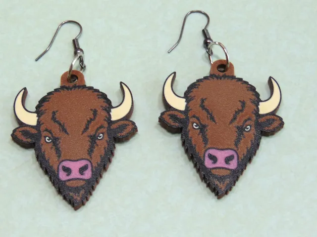 American Buffalo Bison Head Earrings