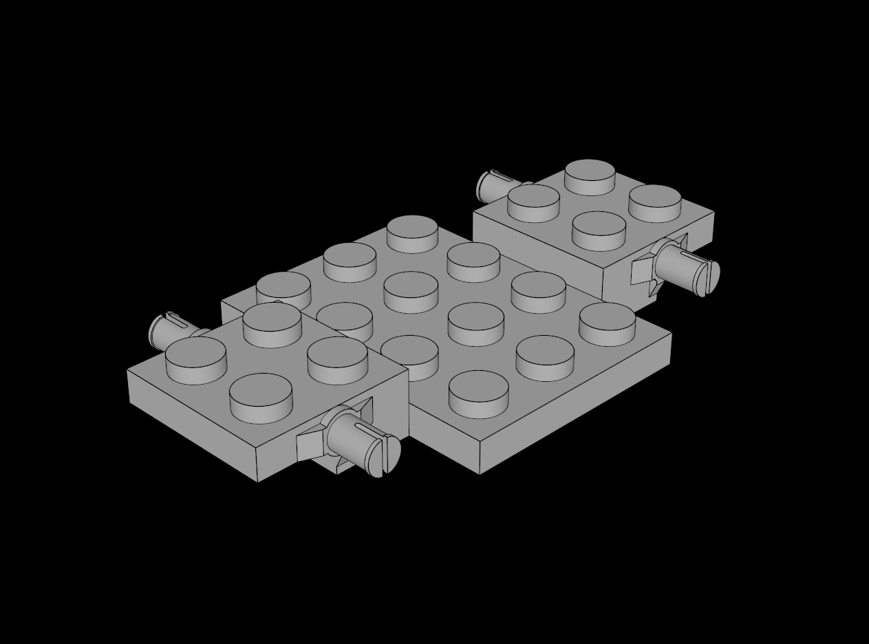 Lego Compatible (2441.dat) Car Base  7 x  4 x  0.667