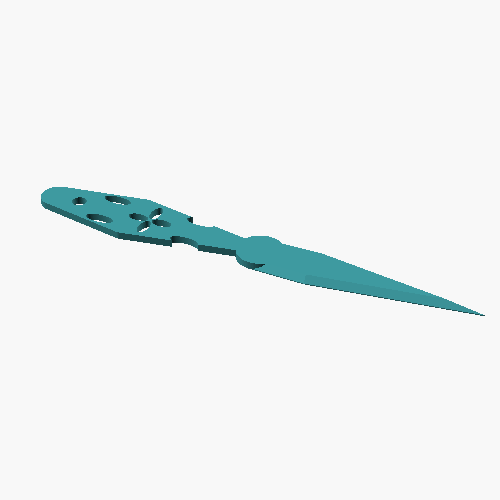 Filigree Letter Opener — Flat Leaf Blade, No Supports by Miloslav ...