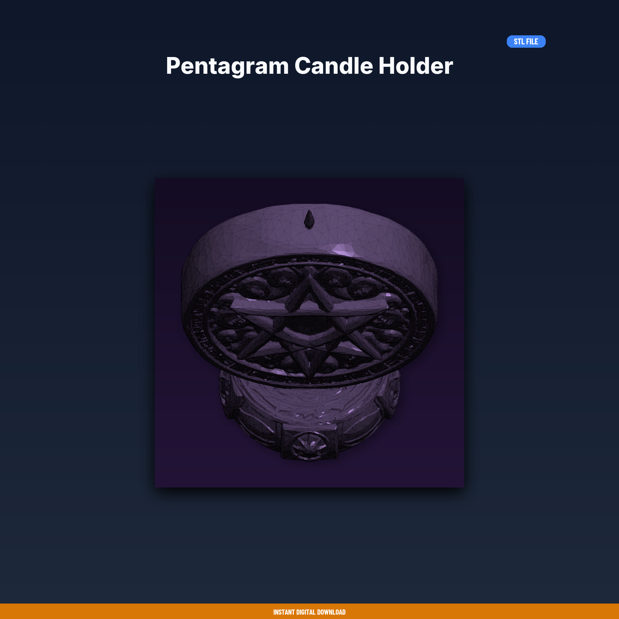 Pentagram Candle Holder - 3D Printable STL File