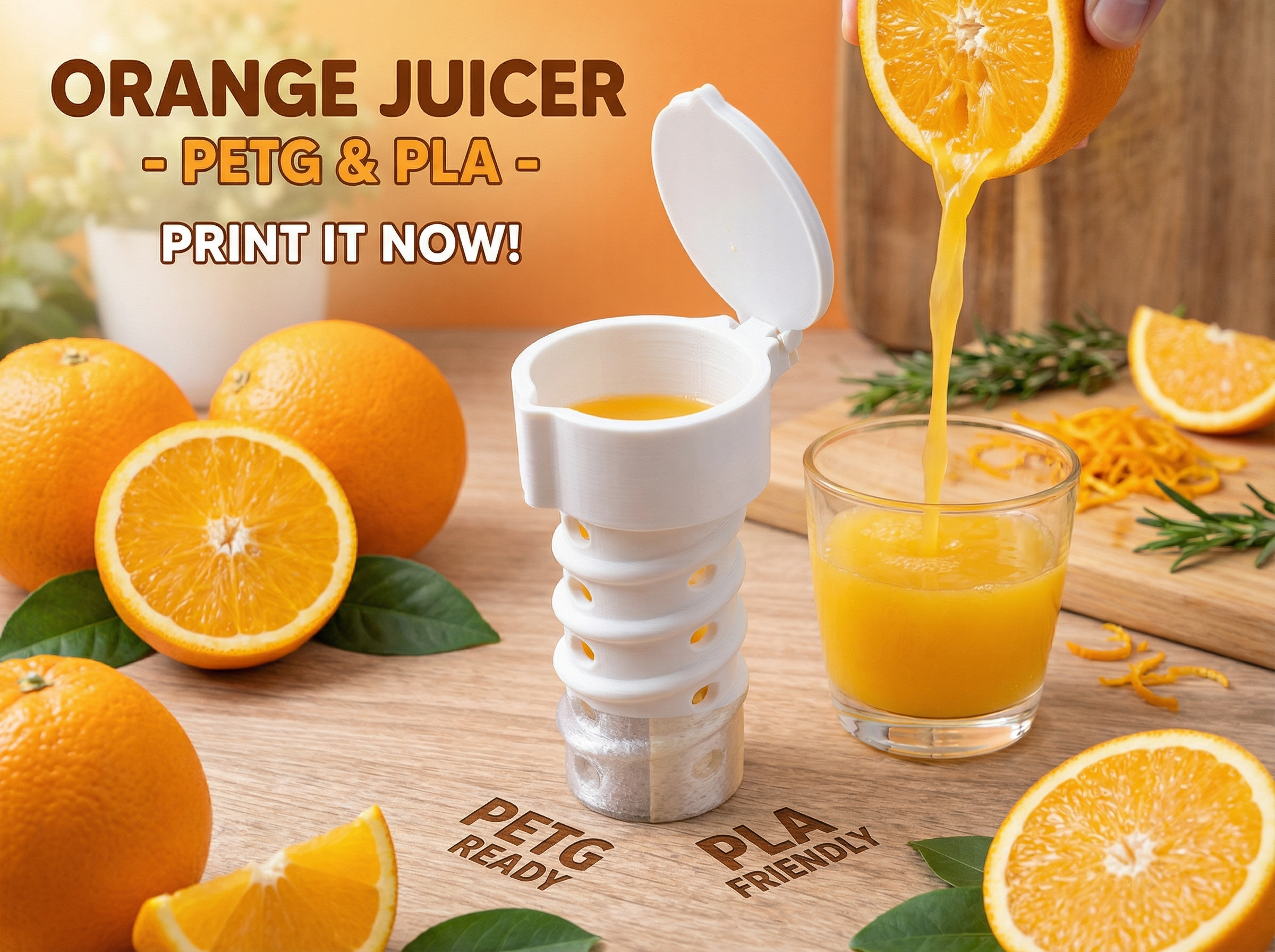Orange Juicer — 3D Printable Citrus Press