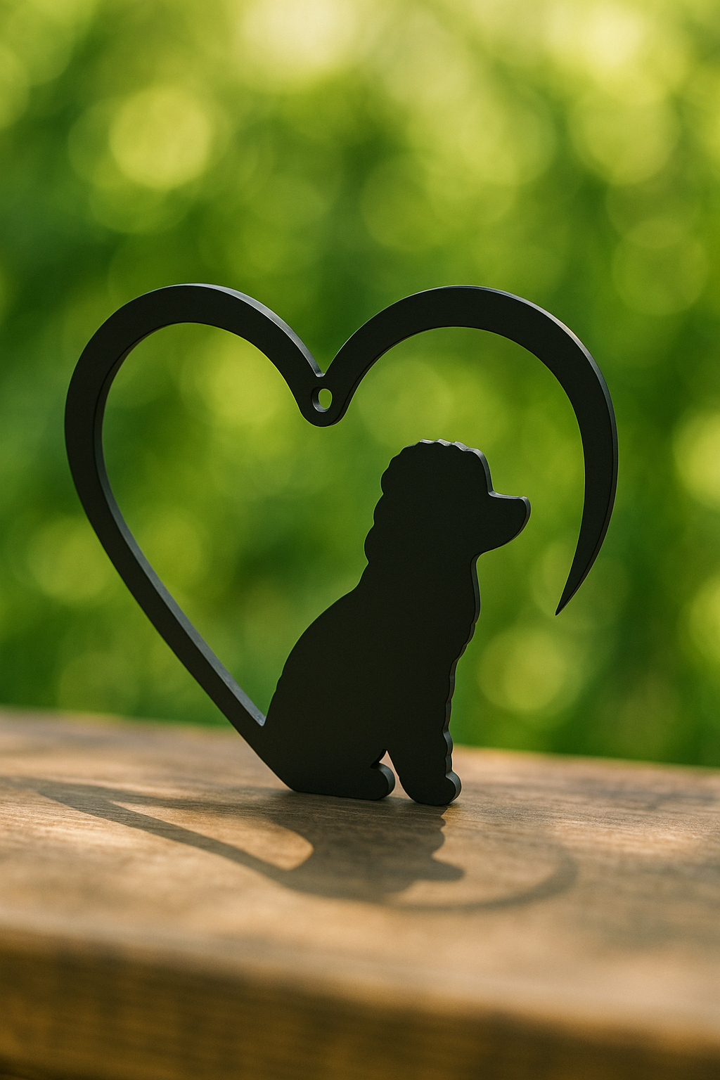 Heart-Shaped Dog Silhouette Ornament – Poodle Design