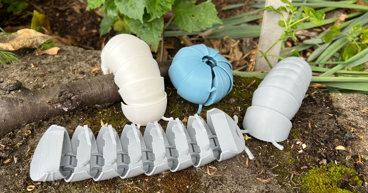 Cute Articulated Flexi Roly Poly Pillbug by Major Hack | Download free ...