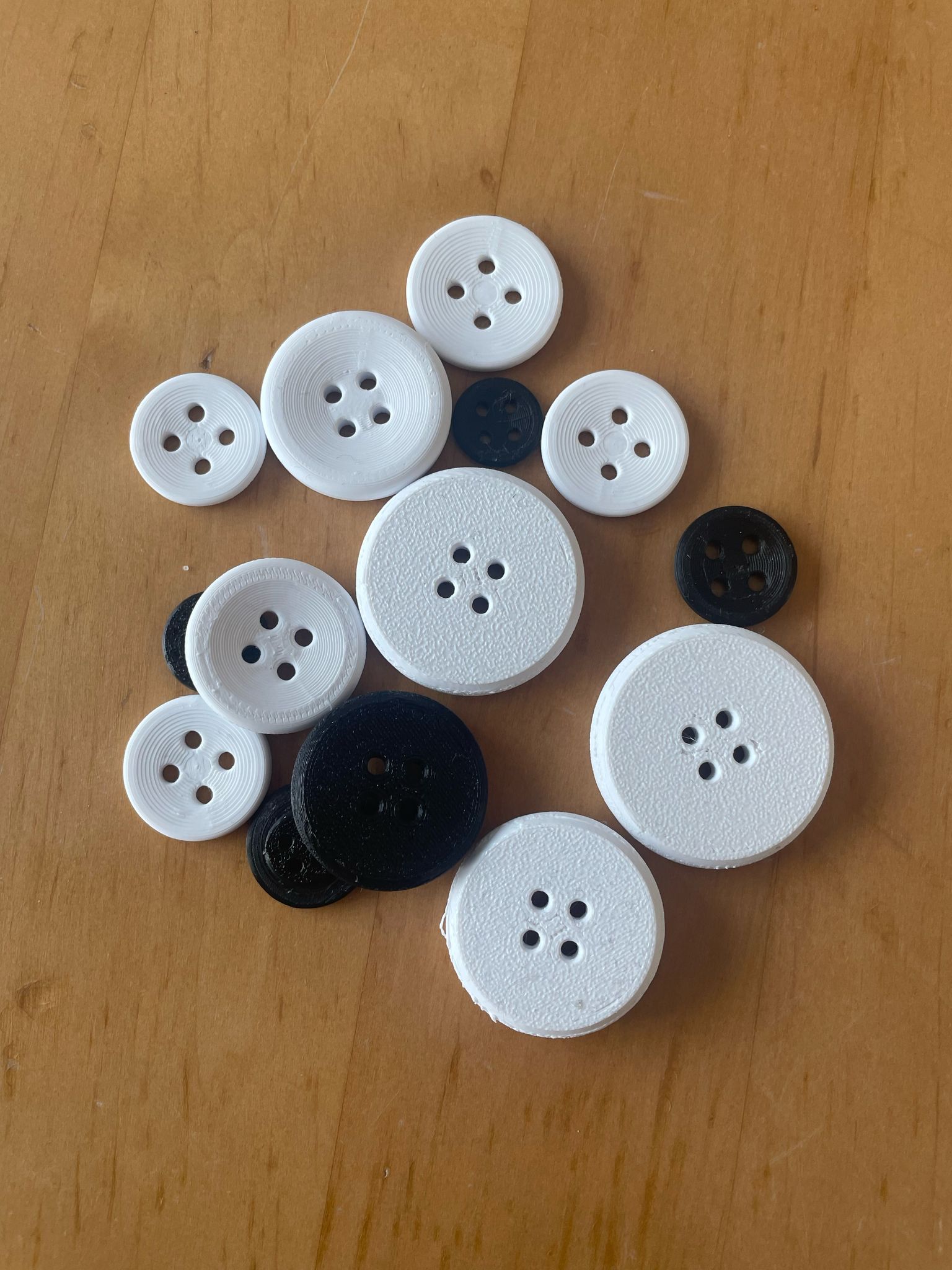 Knöpfe in verschiedenen Größen