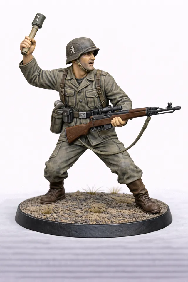 Bolt Action WW2 German Grenadier by Montoro | Download free STL
