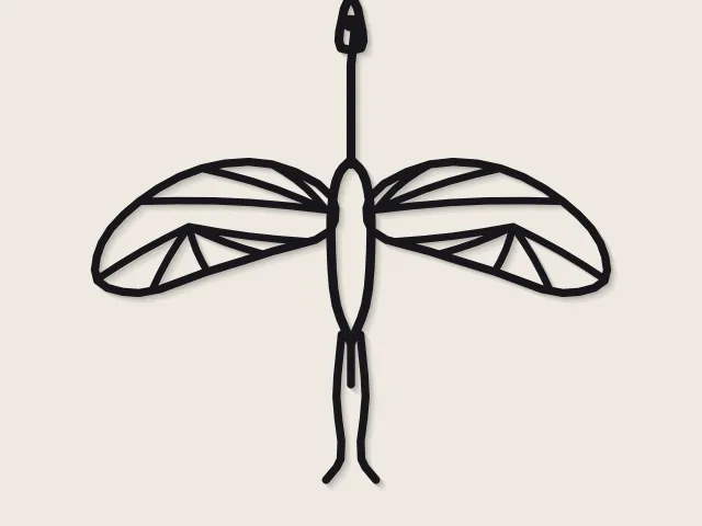 Geometric Crane Wall Art | Red-crowned Crane Line Art | No Supports