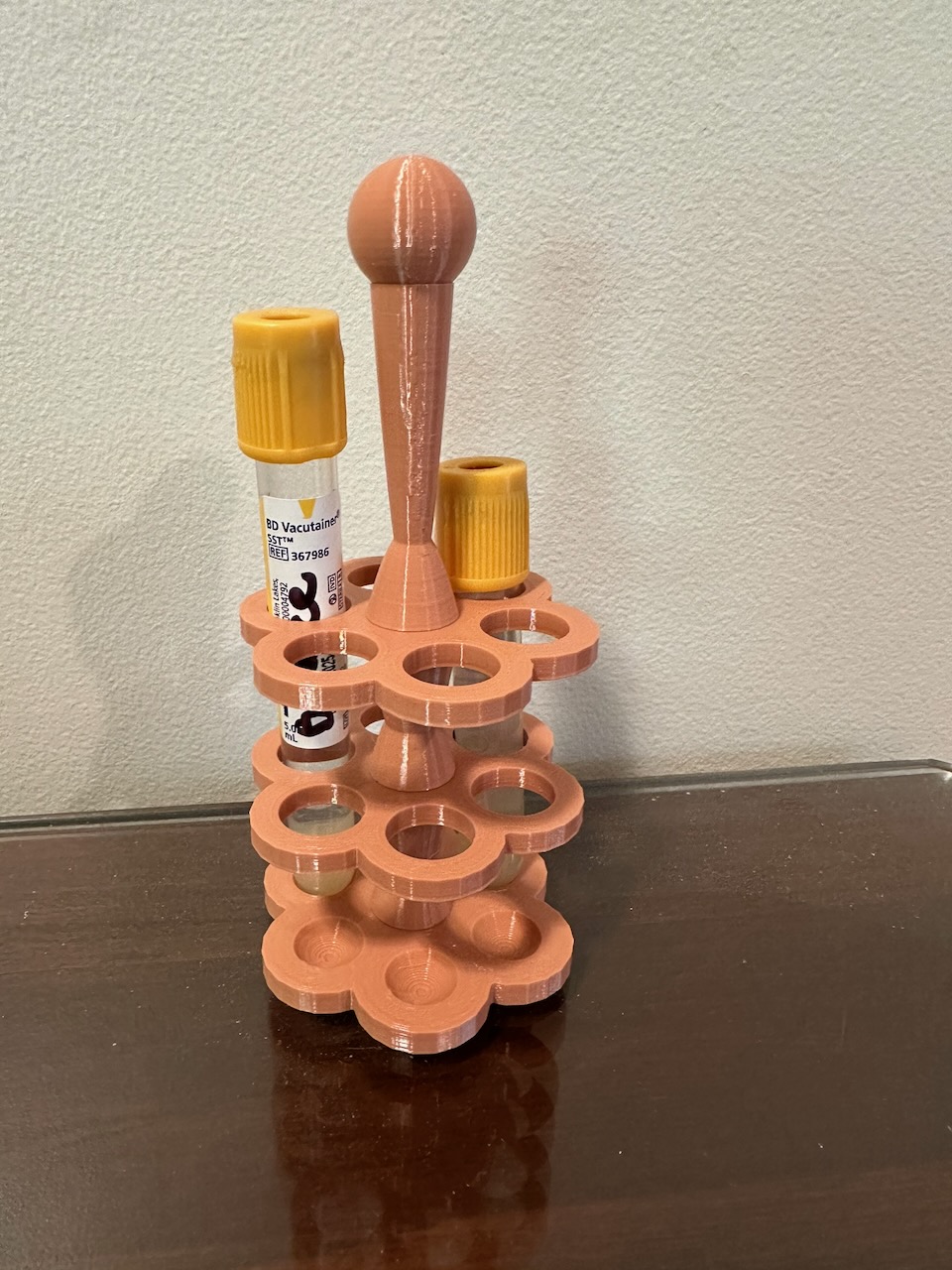Home blood test vial holder