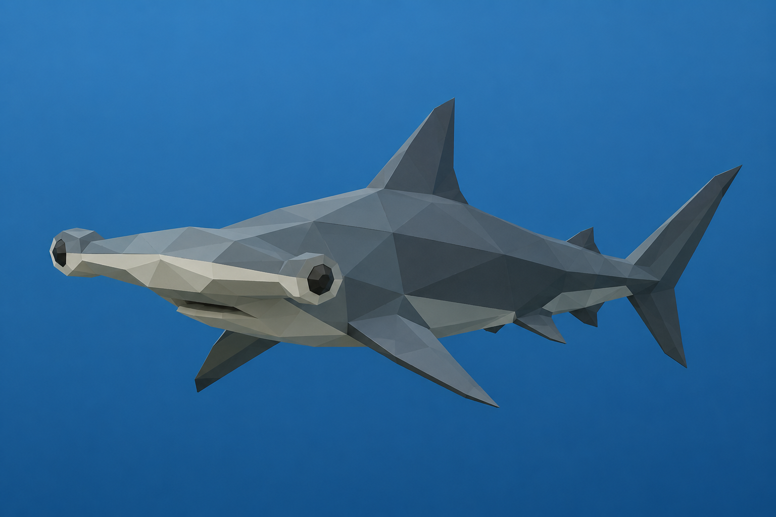 Low Poly Hammerhead Shark