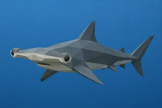 Low Poly Hammerhead Shark
