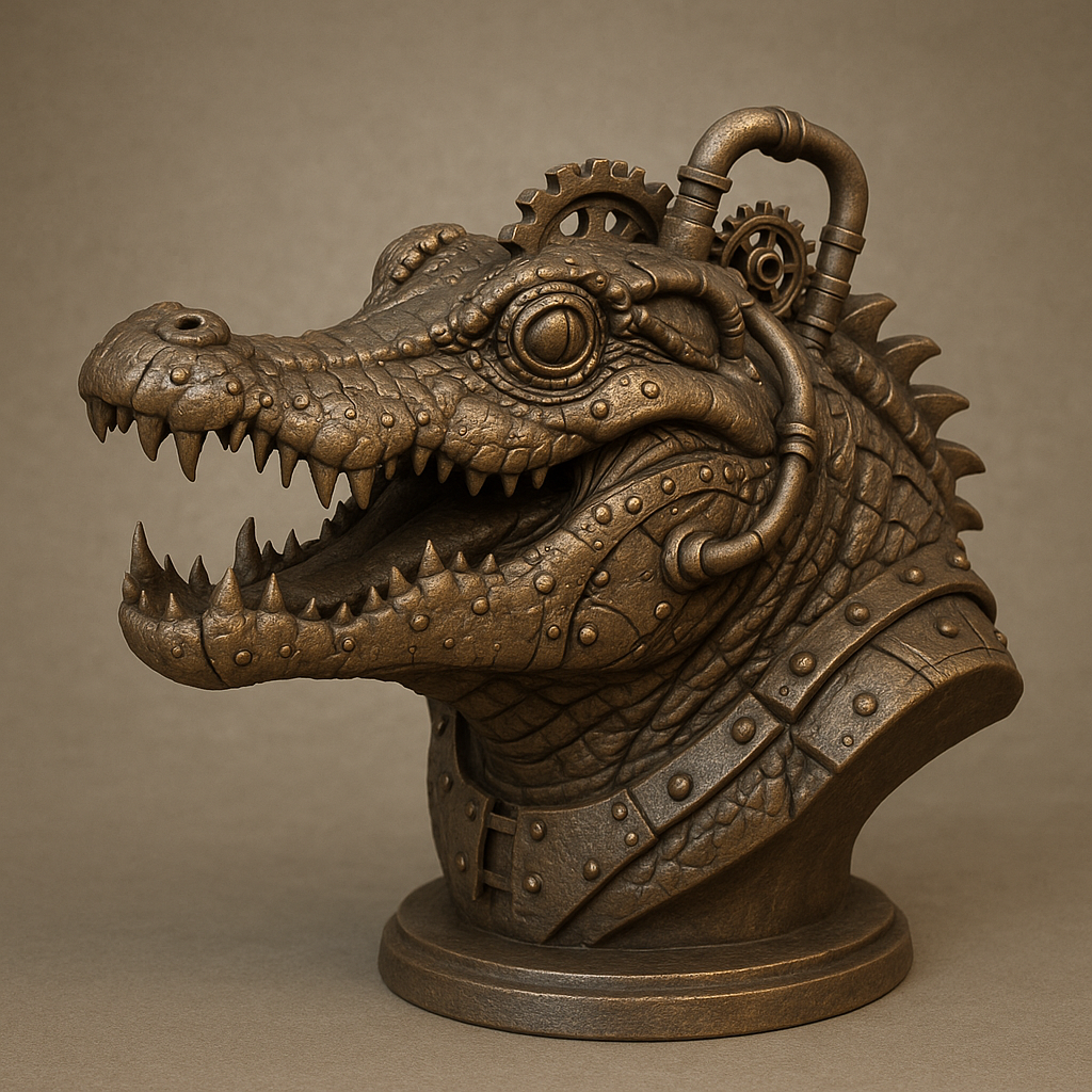 Steampunk Alligator Bust