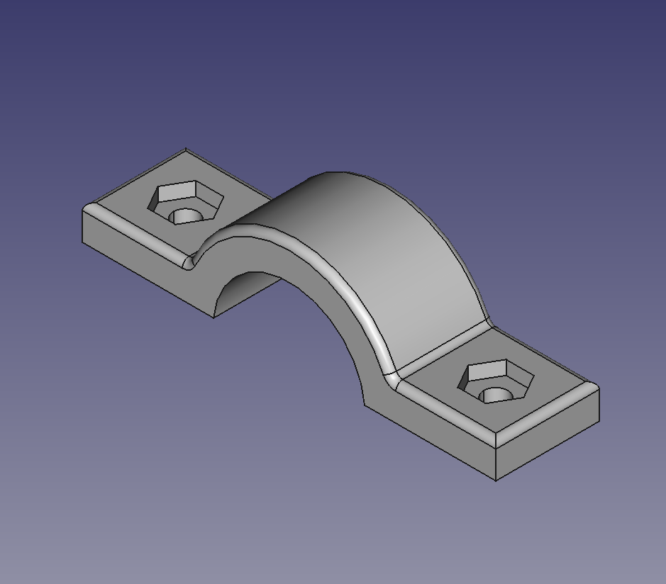 Schelle Clamp (freeCAD) HexNut-Version - fully parametric