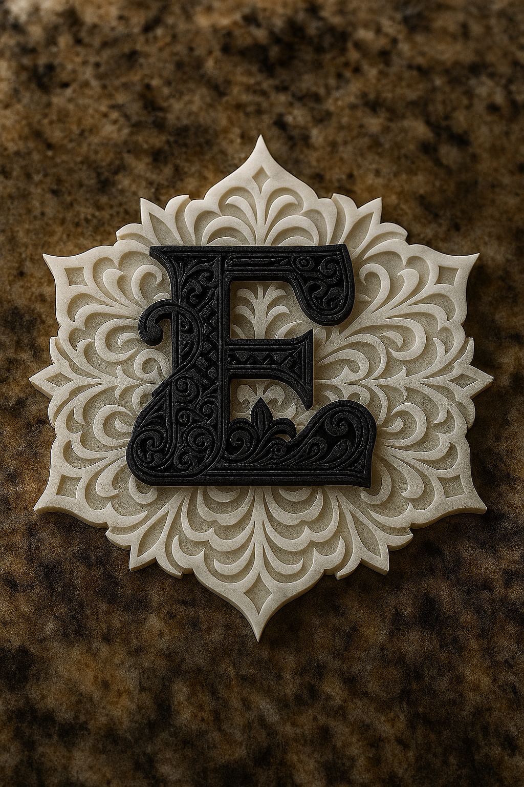 Initial A-Z snowflake décor