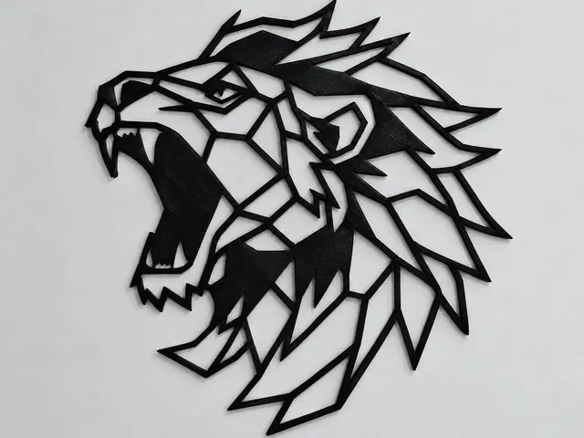 Geometric Lion Wall Art | Low Poly Lion Head