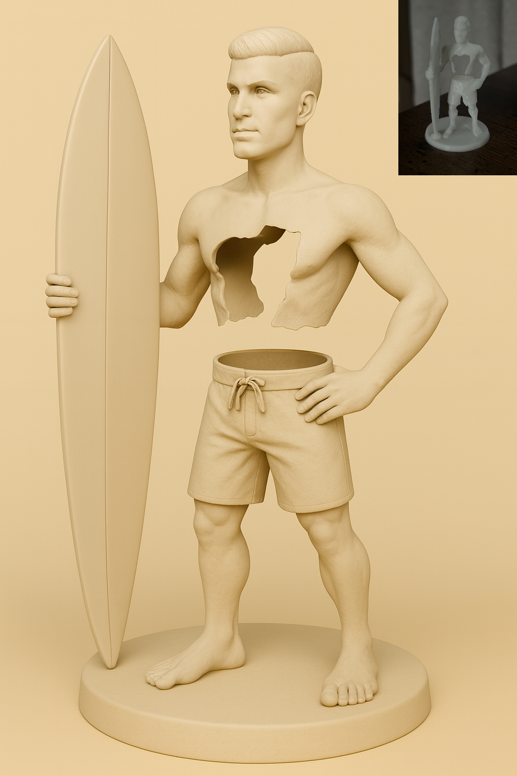The Surfer Sculpture (Bruno Catalano Inspired)