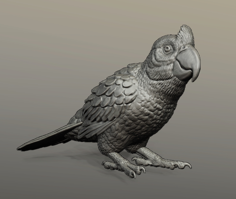 Broad Billed Parrot Figurine