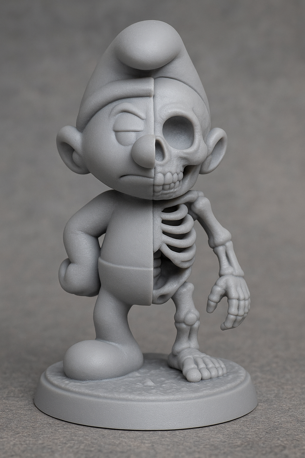 Anatomie-Schlumpf – Halb Schlumpf, halb Skelett