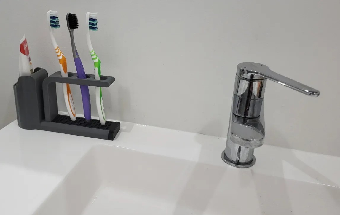 toothbrush and toothpaste holder