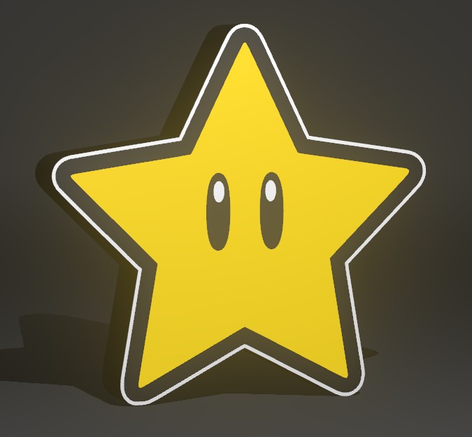 Lightbox Super Mario Star 3D model