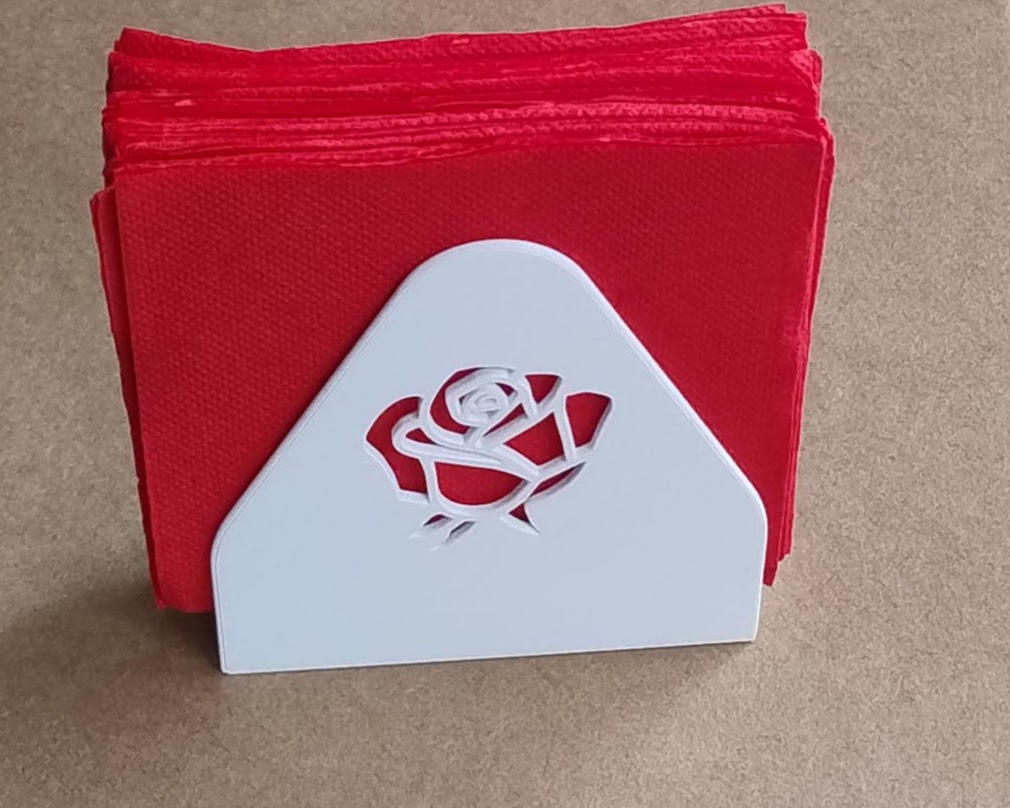 Serviettenständer Rose und Herz / stand or holder for napkins  (easy to print), nicht nur für den Valentinstag