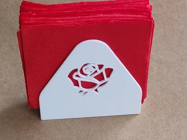 Serviettenständer Rose und Herz / stand or holder for napkins  (easy to print), nicht nur für den Valentinstag