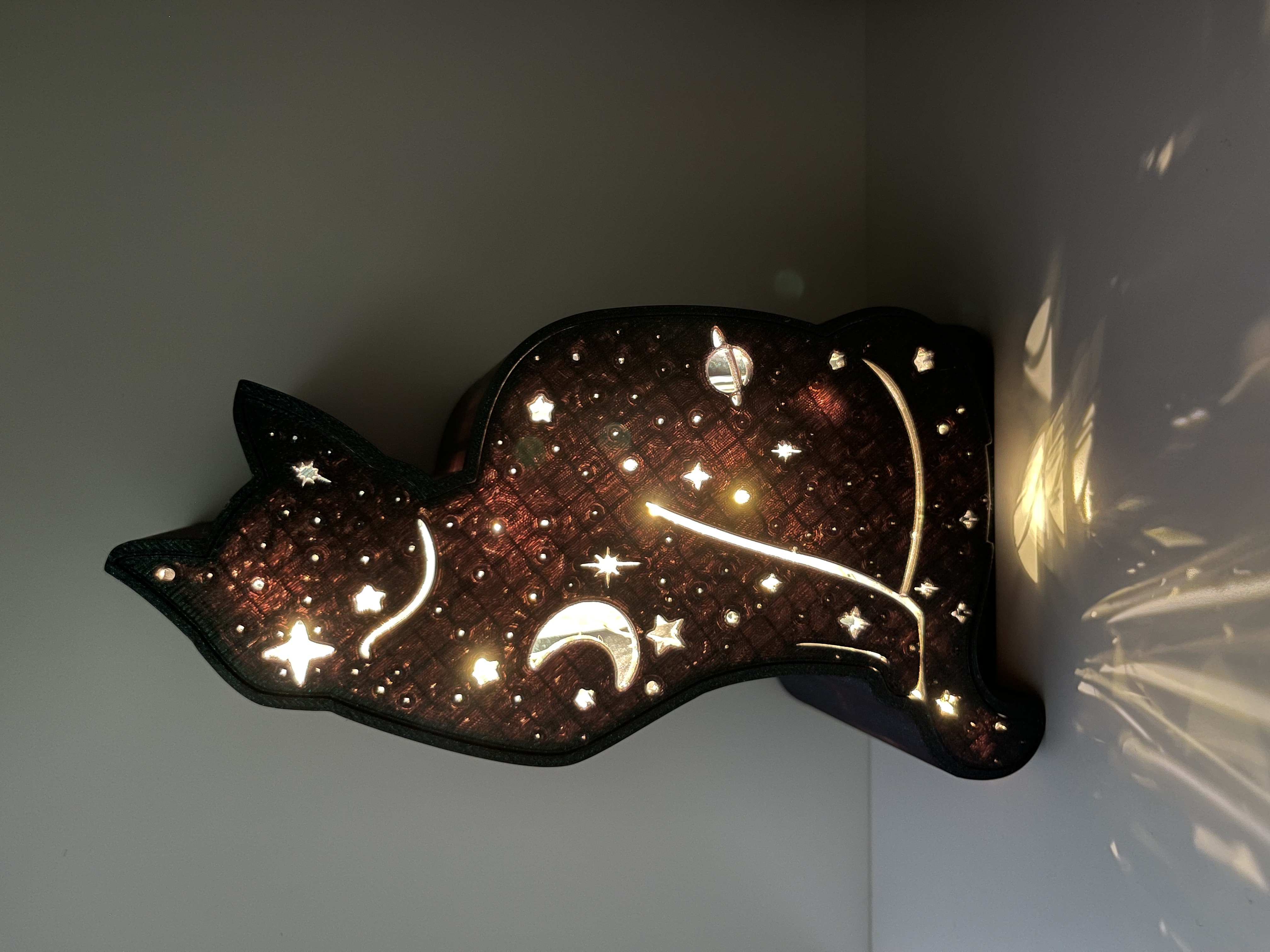 Celestial Cat Lantern – Light-Up Book Nook Decor