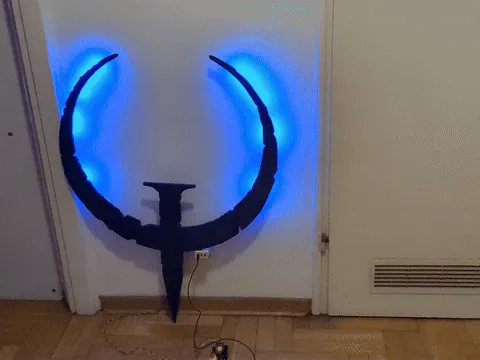 Quake logo wall light