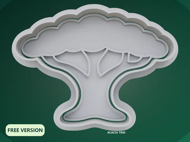 Safari Acacia Tree Cookie Cutter STL – 3D Print Biscuit Mold Set