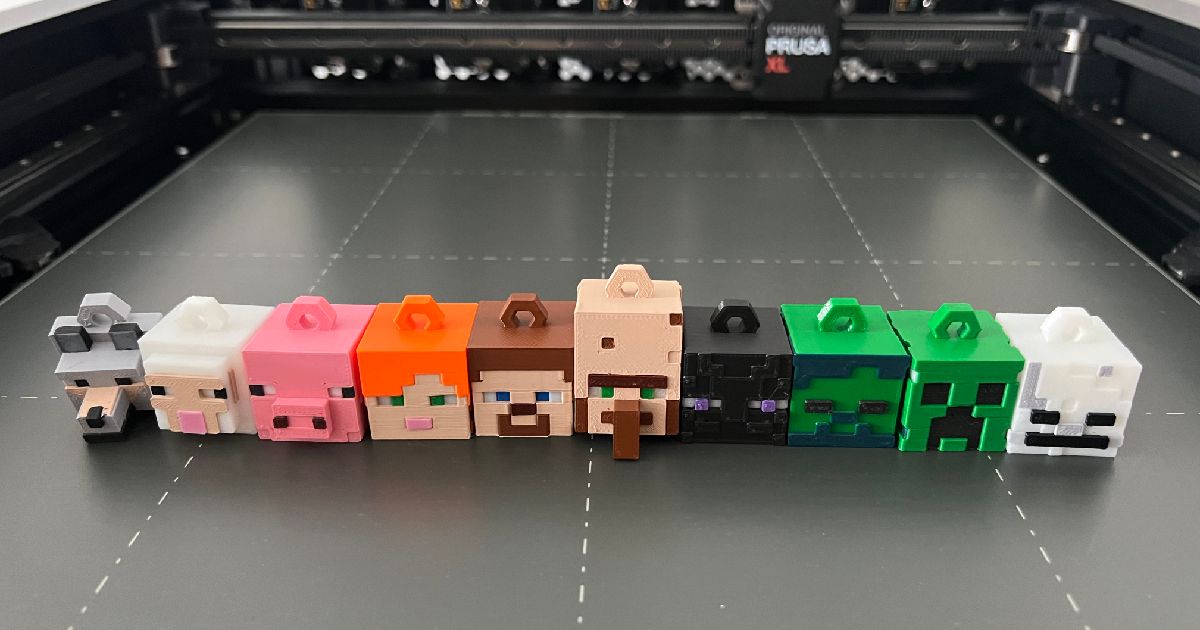 Minecraft-Inspired Keychains by Cartesius 3D | Download free STL model ...