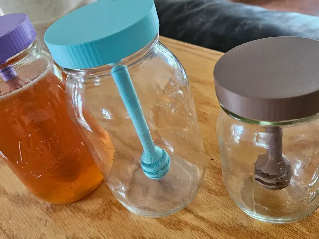 Canning Jar Lid with Honey Spoon, Reinforced