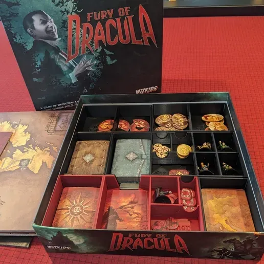 FURY OF DRACULA 4TH EDITION BOARD GAME BOX INSERT ORGANIZER (SHOULD ALSO  WORK FOR 3RD EDITION) by Artem Kuznetsov | Download free STL model |  Printables.com