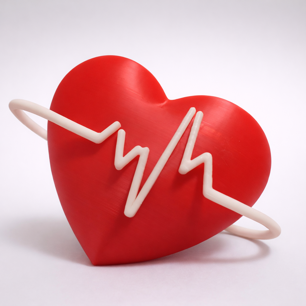 Heartbeat Heart Figurine – 3D Printed Decorative Love Symbol
