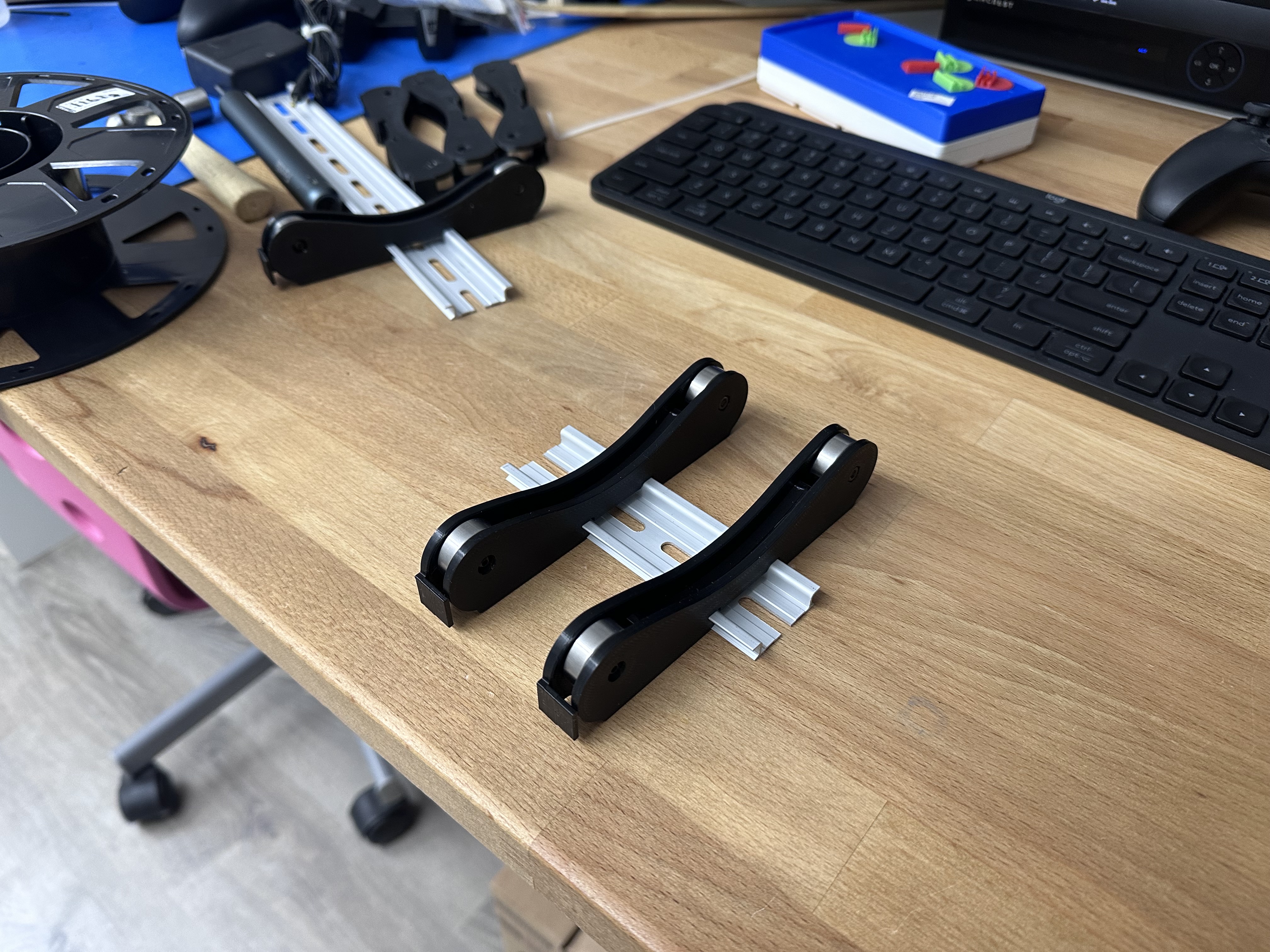 Spool Holder DIN Rail 3D model
