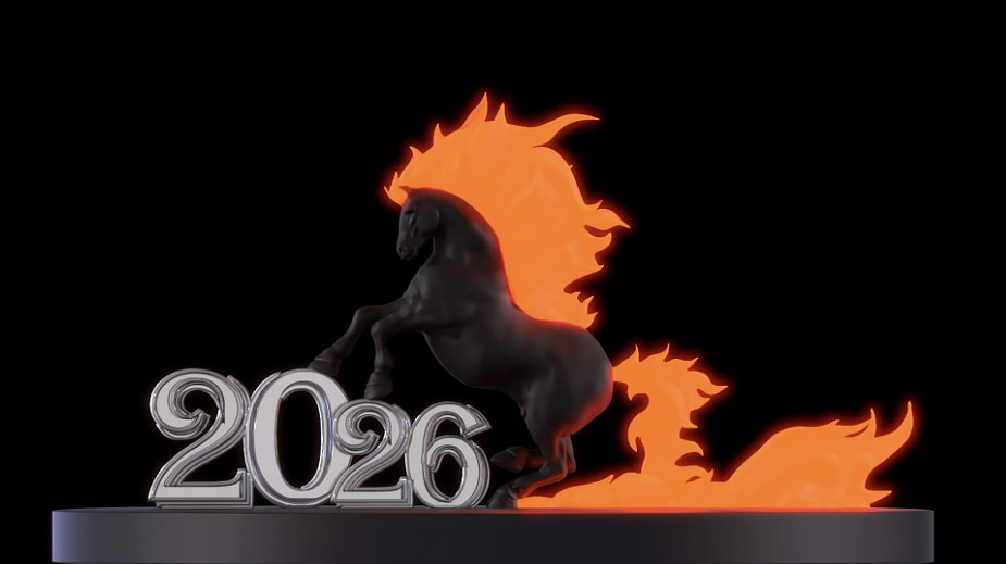 Year of the Fire Horse 2026 free 3D print model