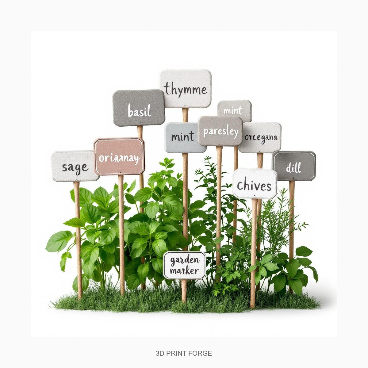 Garden Plant Markers Herb Set - 3D Printable STL File