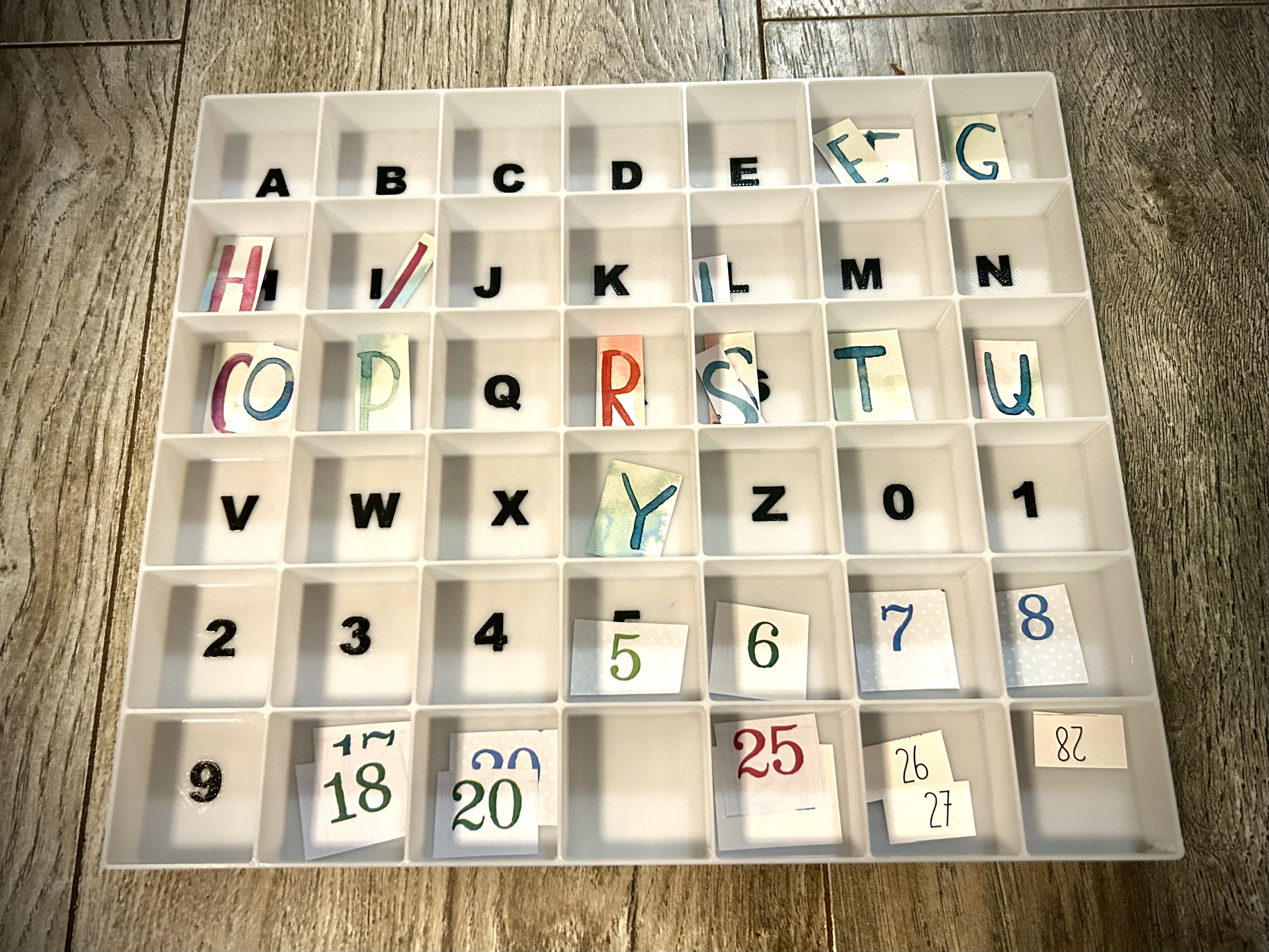 Scrapbooking Letter Collection Box 235mm x 100mm