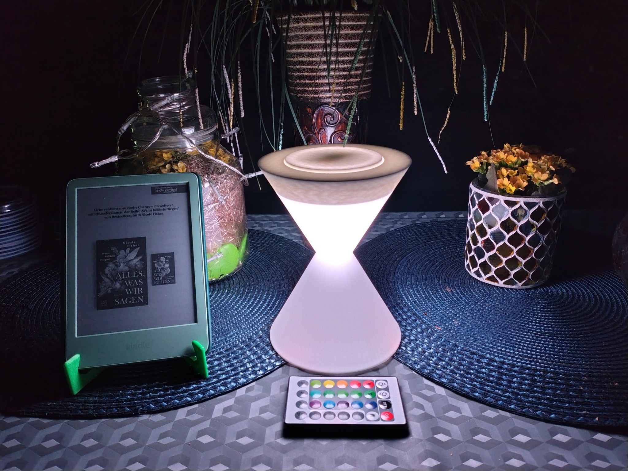 Hourglass LED night lamp for bedroom, porch or balcony