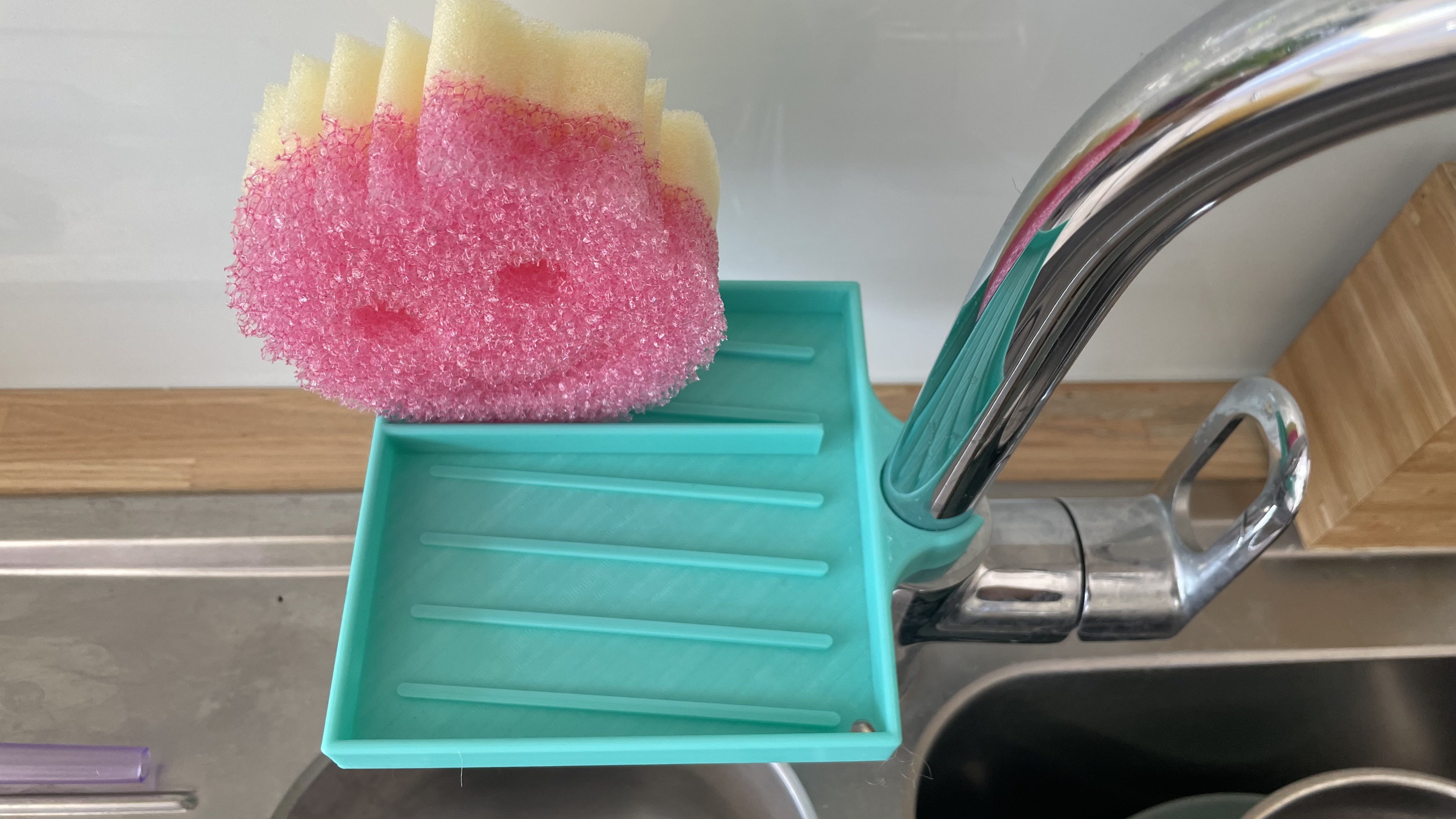 Podwójny uchwyt na gąbki na kran (23mm) / Faucet Sponge Holder