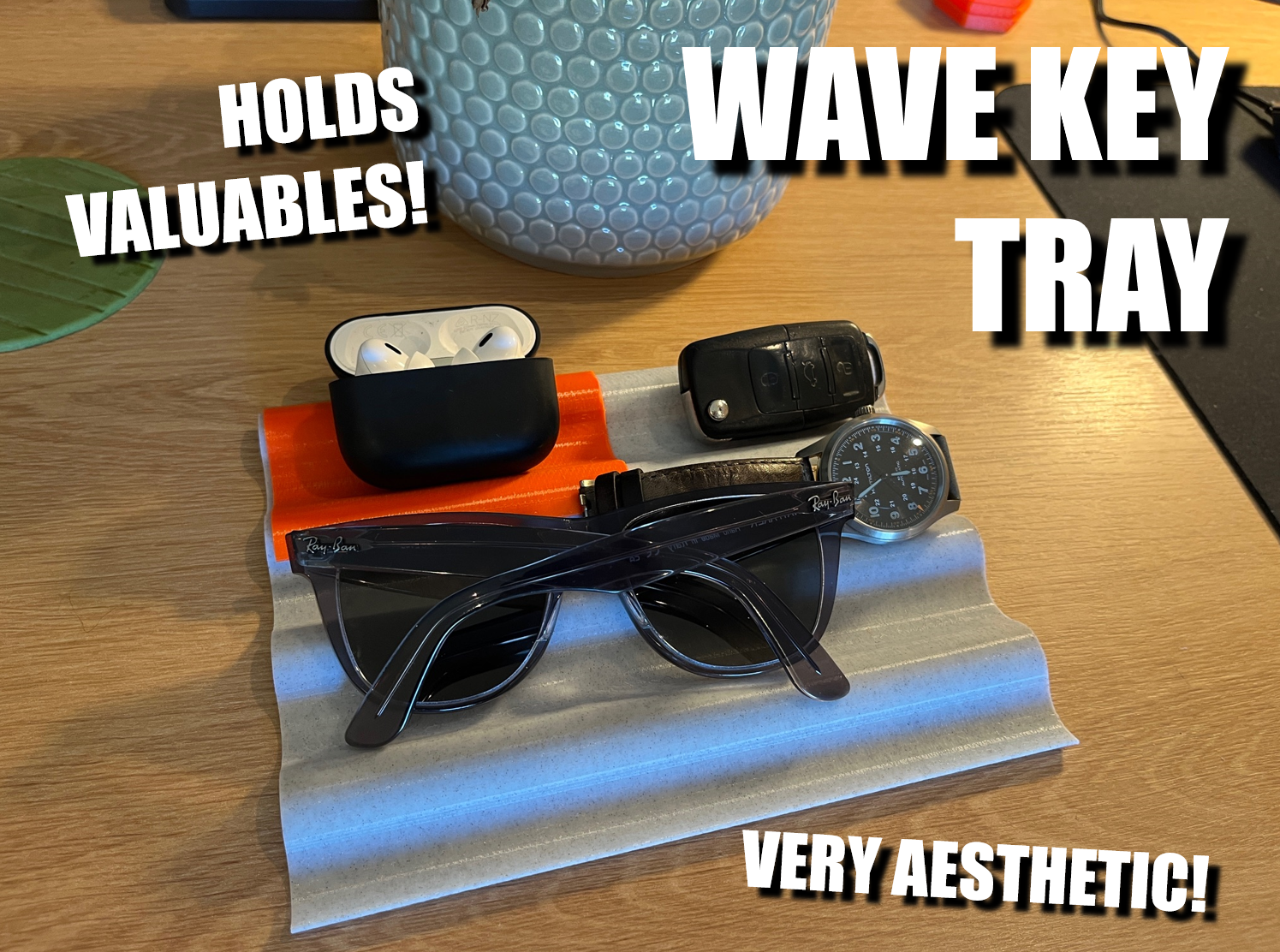 Mid Century Modern Wave Key Tray
