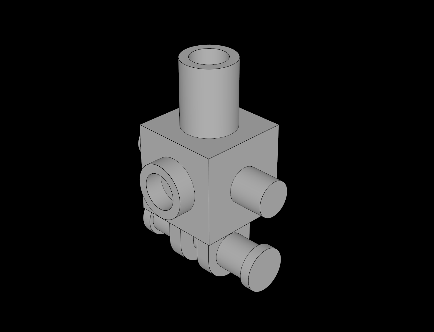 Lego Compatible (24078.dat) Minifig Mechanical Cuboid Torso with Stud on Front