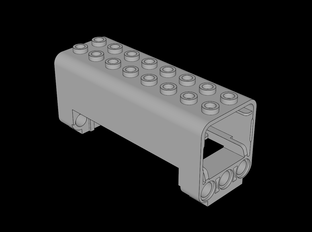 Lego Compatible (3777.dat) Crane Section  3 x  8 x  4 with  6 Pegholes