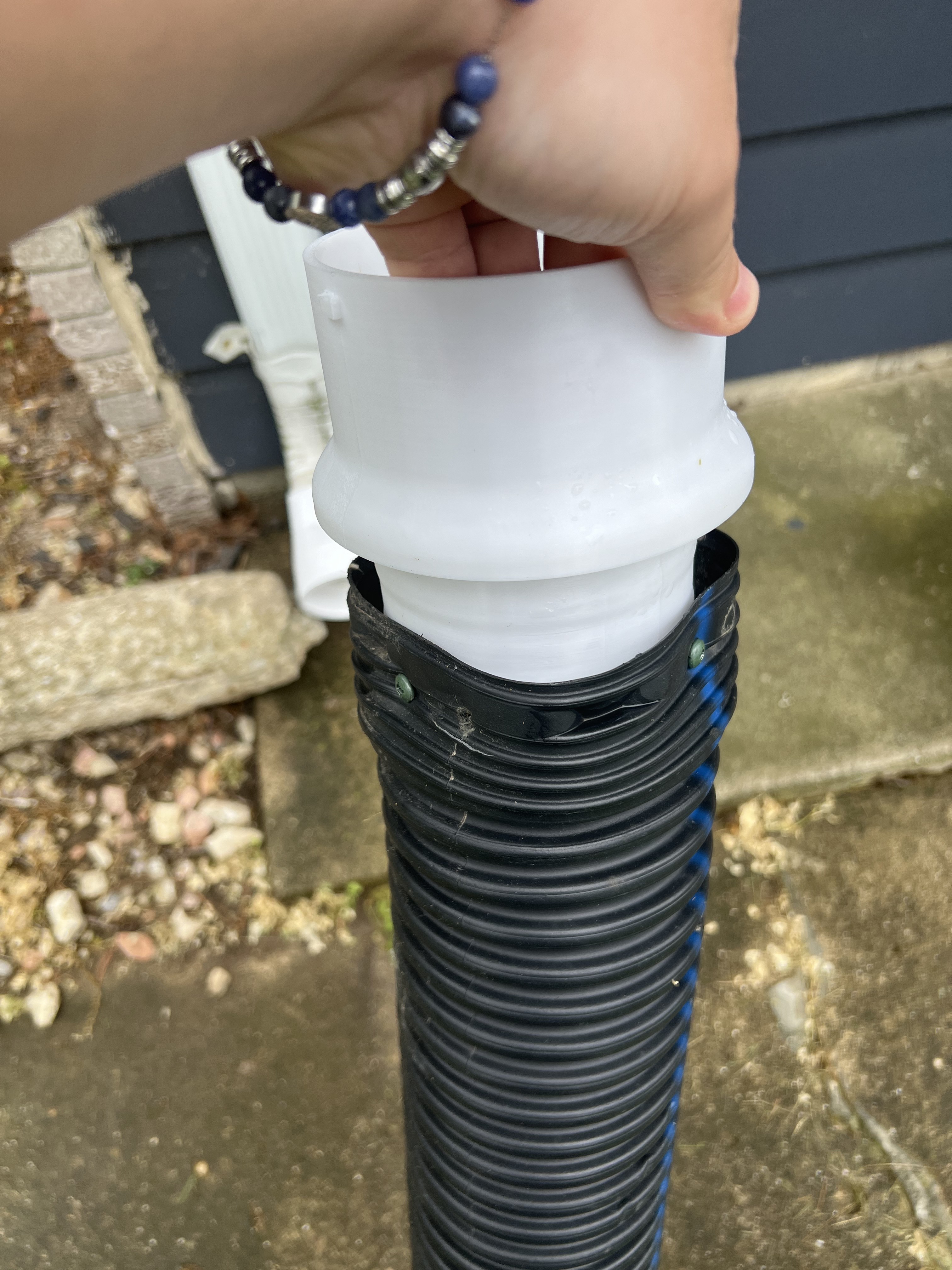 Customizable Gutter to HDPE Drain Pipe Adapter