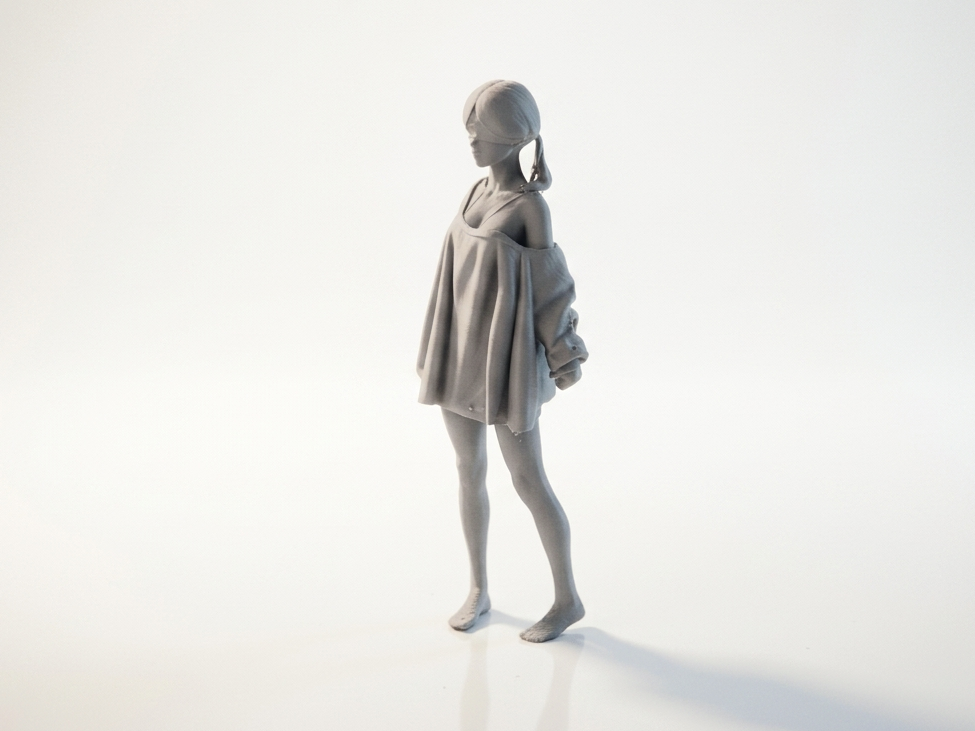 Lady In Jacket Figurine Female Figure 3D Printable