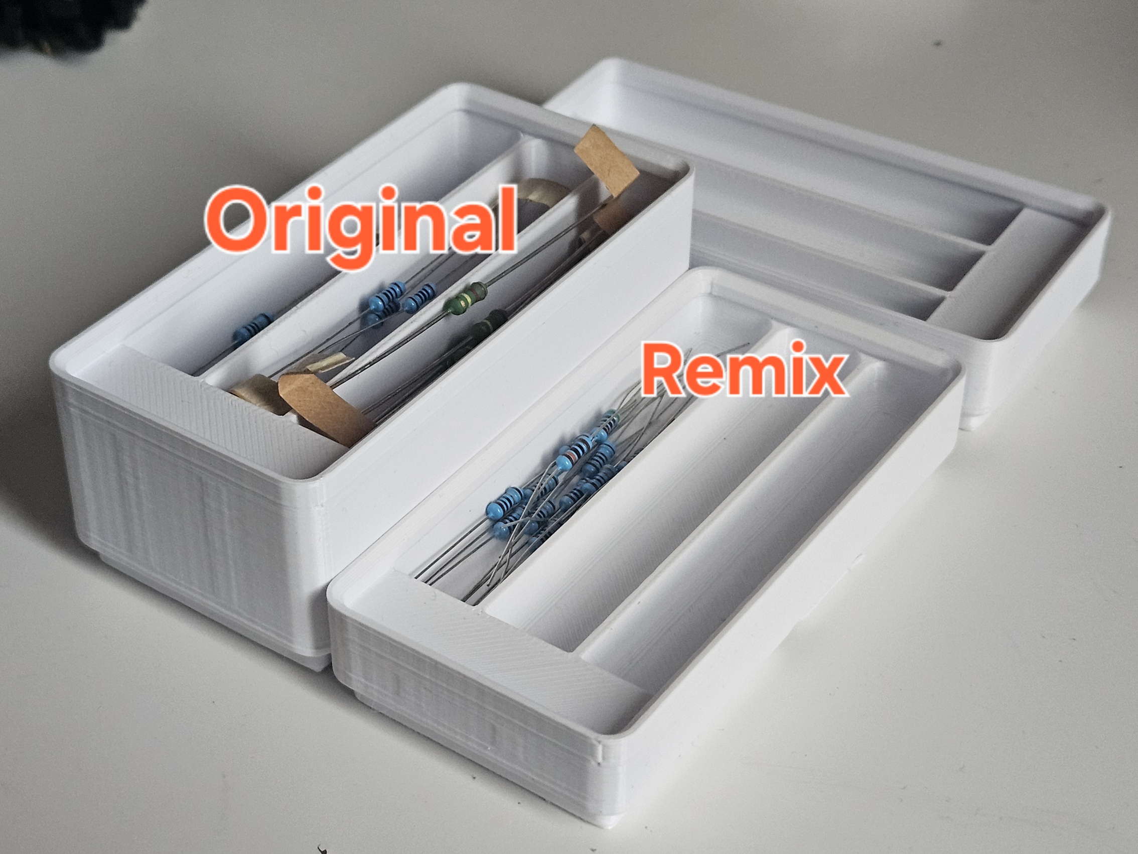 Small Stackable Resistor Organizers for Gridfinity