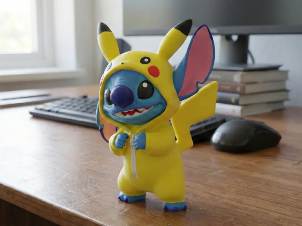 Stitch in pikachu costume