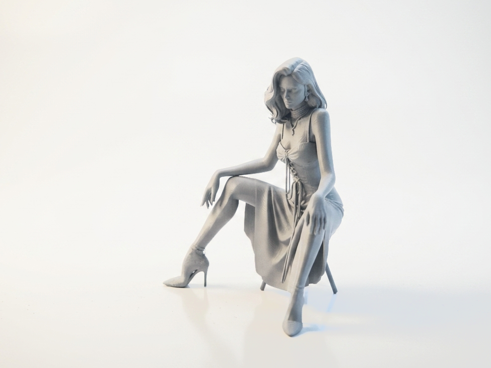 Elegant Lady Figurine Female Character 3D Printable